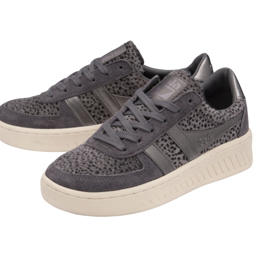 Gola Grandslam Savanna Sneakers Grey Animal Print Suede Leather Woman’s Size 7